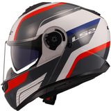 Ls2 Strobe 2 Monza Siyah-Beyaz-Kırmızı Çene Açılır Motosiklet Kaskı - 2XL
