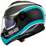 Ls2 Strobe 2 Vıctory Çene Açılır Motosiklet Kaskı Tıtanıum-Beyaz-Metal Mavi - XS