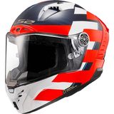 Ls2 Thunder Karbon Allıance Kırmızı-Mavi-Beyaz Kask - Kırmızı - Açık Mavi