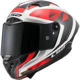 Ls2 Thunder Karbon Gp Aero Raute Kapalı Kask - Beyaz - Kırmızı