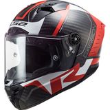 LS2 Thunder Racing 1 Full Face Siyah Kırmızı Beyaz Motosiklet Kaskı