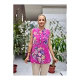 LS8819D Kolsuz Pamukketen Cepli İtalyan Bluz Pembe
