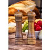 lstri 2'li Set Masterchef Tuz Karabiber Değirmeni Baharat Öğütücü Ceviz Ahşapı 21 Cm