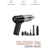LT-107C Mini Çok Fonksiyonlu Üflemeli Şarjlı Araç Süpürgesi El Süpürgesi - 400 ml