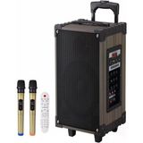 LT-912 Süper Bass Şarjlı Çift Mikrofonlu Hoparlör Karaoke Sistemi 100W Taşınabilir Parti Box
