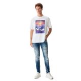 LTB Beyaz Erkek T-Shirt, BEYAZ_100-WHITE, XL, Fotograf Baskılı T-shirt