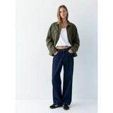 LTB Celıa L Oversize Gömlek Yaka Mid Indigo Jean Ceket - Mavi