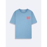 LTB COBERA Erkek Sıfır Yaka Kısa Kol Sırtı Baskılı Mavi T-Shirt 1225842906089 - XL
