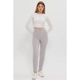Ltb DORES FEATHER GREY WASH KADIN KOT PANTOLON