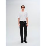 LTB Erkek Kısa Kollu Sıfır Yaka Sloganlı Loose Beyaz T-shırt - XL