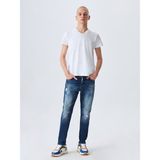 LTB Erkek V Yaka Basıc Slim Fit Beyaz T-shırt