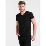 LTB Erkek V Yaka Basıc Slim Fit Siyah T-shırt - XS
