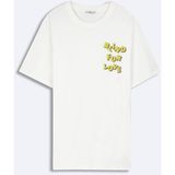 LTB FEDERA Erkek Kısa Kollu Sıfır Yaka Sloganlı T-shirt 1225842956089 - Ekru
