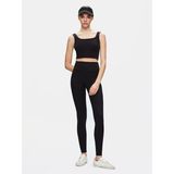 LTB Kadın Askılı Kare Yaka Crop Slım Siyah Atlet - XS