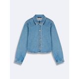 LTB Kadın Zeta Crop Jean Gömlek - Orta Mavi - XL