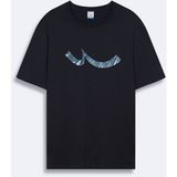 LTB Logo Baskılı Lacivert T-Shirt Erkek Günlük Tarz Pamuk Kısa Kol Standart Kalıp - XL