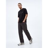 LTB Logo Baskılı Siyah T-Shirt Erkek Günlük Tarz Oversize Kısa Kol Pamuk Kumaş