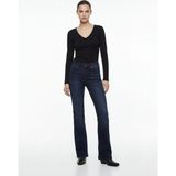 Ltb Noelıa ORIYA ispanyol Paça Yüksek Bel Mid Indigo Jean Pantolon - Koyu İndigo - 24