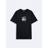 LTB SEZONO Erkek Sıfır Yaka Kısa Kol Regular Siyah T-Shirt 1225841796089 - Lacivert - XL