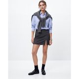 LTB Slim Fit Yırtmaçlı Mini Gri Etek - Karışık - XS