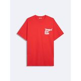 Ltb Yatofo Erkek Kısa Kol Sıfır Yaka Slogan Baskılı T-Shırt 1225842886089 - Kırmızı - XL