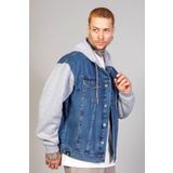 LTC Jeans Erkek Oversize Mavi Kollar Polar Kapüşonlu Kot Ceket