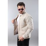 LTC Jeans Erkek Regular Fit Bej Spor Model Fermuarlı Kot Ceket