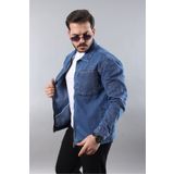 LTC Jeans Erkek Regular Fit Mavi Spor Model Fermuarlı Kot Ceket
