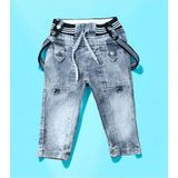 Ltd Erkek Bebek Askılı Kot Pantolon - 6 Ay - Çok Renkli