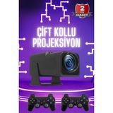 LTG Nova Çift Kollu Projeksiyon Taşınabilir Game Projektör Full Hd 1080P 4K Projeksiyon Gamepad