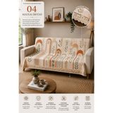 LTS HOME Çok Amaçlı Modern Bohem Kadife Koltuk Örtüsü,Çekyat Örtüsü Piknik Örtüsü Masa örtüsü Kaymaz süngerli 165x221