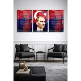 Lü Atatürk Köşesi İstiklal Marşı Atatürk Cam Tablo | Dekoratif Duvar Tablosu | UV Baskılı Canlı Renkler | Ev ve İş Yeri | Doğum Günü Hediyesi