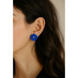 Lu Atelier Lapis El Yapımı Parlak Mavi Lapis Lazuli Taşı Renkli Küpe