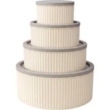 Lü Yuvarlak Saklama Kabı Seti Çizgili Desenli Bpa Içermez 3 Lt 1.8 Lt 1 Lt 0,55 Lt Buzdolabı D