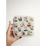 Luanse Vintage Çiçek Desenli Mini Makyaj - Ped Çantası /kadın Organizer & Çanta Içi Düzenleyici - Beyaz