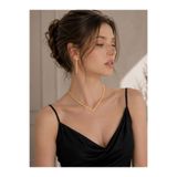 Luar Jewelry Gold Zirkon Taşlı Su Yolu Kolye Küpe Seti Zarif Tasarım V set