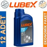 Lubex Brake Fluid Dot 4 500 ml 12'li Fren Hidrolik Yağı