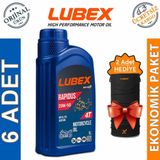 Lubex Rapidus 20W-50 1 L 6'lı 4 Zamanlı Motosiklet Yağı