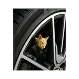 LUBIKO STUDIO 4'lü Kedi Figürlü Sibop Kapağı - Platin Gold Dekoratif Araba Motosiklet Lastik Aksesuarı (4'lü Set)