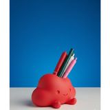 Lubiko Studio Kırmızı Bulut Kalemlik ve Makyaj Fırçalık - Sevimli Minimalist Masa Üstü Düzenleyici Organizer - KIRMIZI