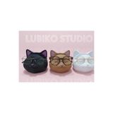 LUBIKO STUDIO Sevimli Kahverengi Kedi Kafası Gözlük Standı ve Telefon Tutucu - Ofis & Ev Hediyelik Dekor