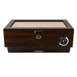 Lubinski Cedar Camlı Puro Kutusu Humidor Double Kahve 25s LB-009