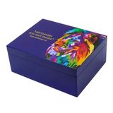 Lubinski Humidor Puro Kutusu Lacivert Lake Lion 50s