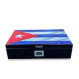 Lubinski İtaly Cuban Flag Humidor Puro Kutusu Siyah 80's