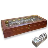 Lubinski İtaly Macanudo Camlı Humidor Puro Kutusu Kahve 200's CigarSpa Elektronik Nemlendirme