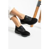 Lubrand Siyah Beyaz Anatomik Esnek Taban Slip-on Spor Ayakkabı Günlük Sneaker