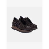 Luca Grossi Kadın Kahve Leopar Desenli Dolgu Topuklu Süet Sneaker