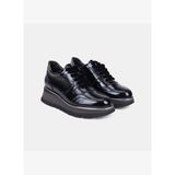 Luca Grossi Kadın Siyah Dolgu Topuklu Rugan Deri Sneaker