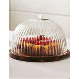 Luca Mia Brezee Cam Kek Fanusu Retro Tasarımlı Yuvarlak Şekil 2 Parça Set - 14x22