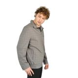 LUCAS Ekoseli Gömlek Yaka Mevsimlik Spor Mont, L, Ekoseli Gömlek Yaka Mont, Gri, Erkek